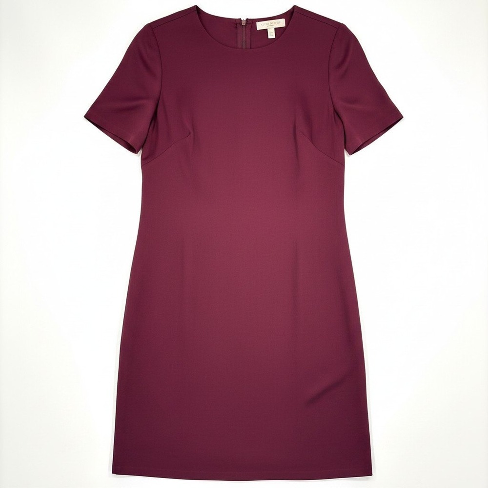 Stella McCartney Burgundy Viscose Draped Open Back Shift Dress Italy Size 38